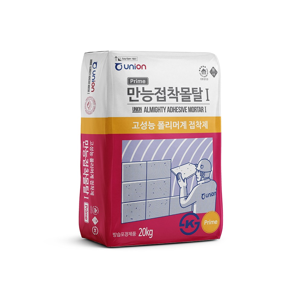 유니온 친환경 KS 고성능 타일 접착제 본드 만능접착몰탈 대형타일 온돌바닥, 1개 22,390원