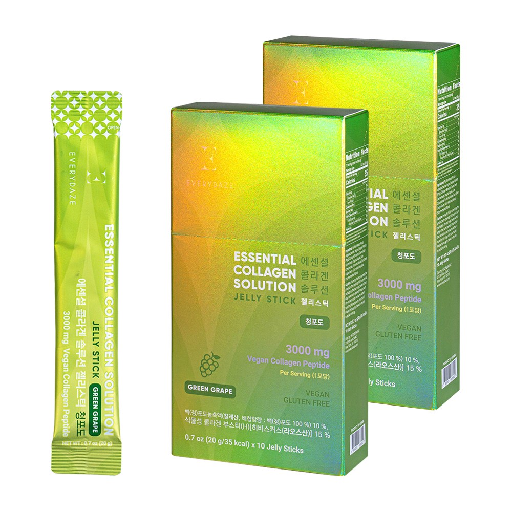 에브리데이즈 비건 식물성 저분자 콜라겐 젤리스틱 청포도 33,200원