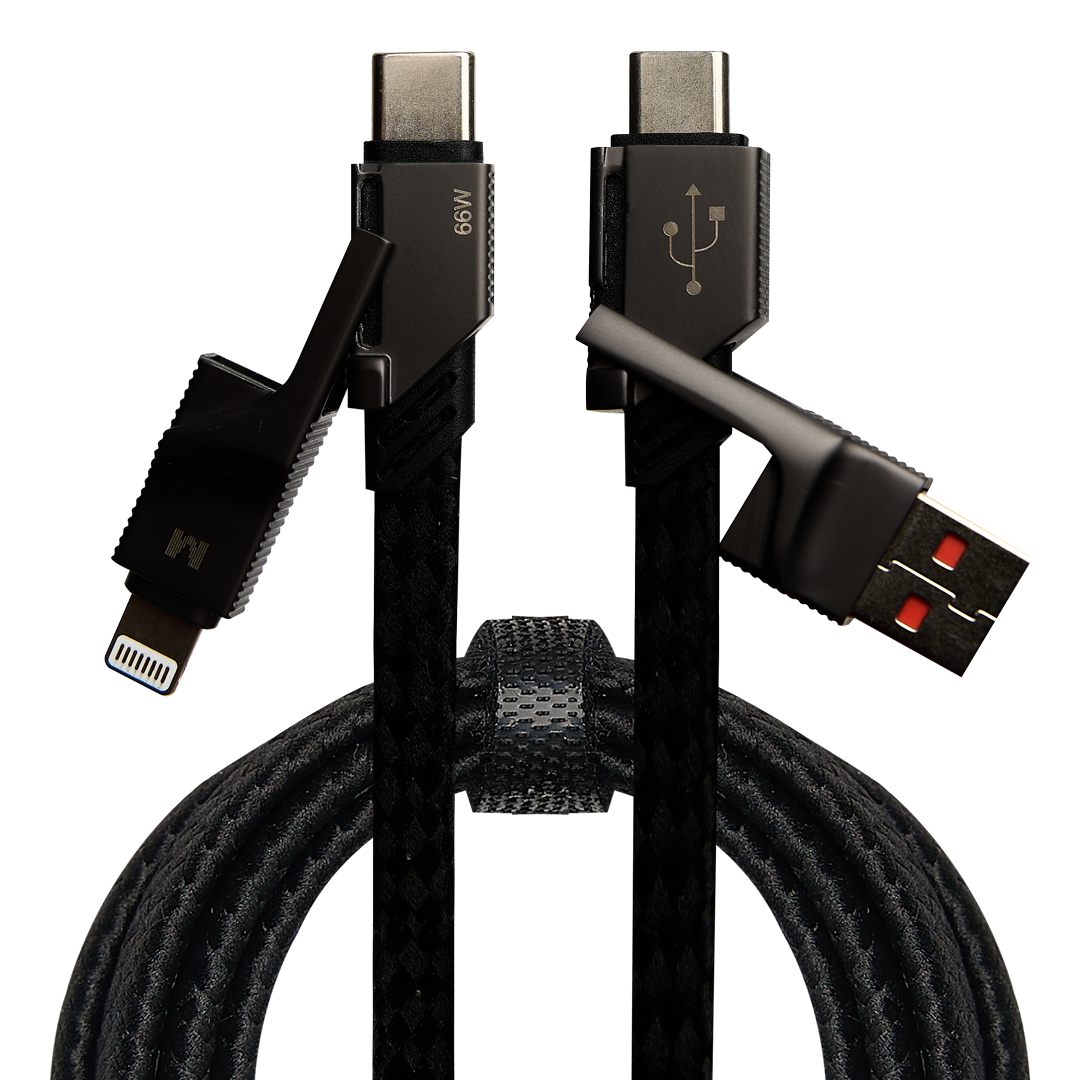 메이튼 4in1 쿼드러플 C to C 8핀 라이트닝 usb 타입 고속 충전케이블, 블랙, 1개, 1.5m 3,900원