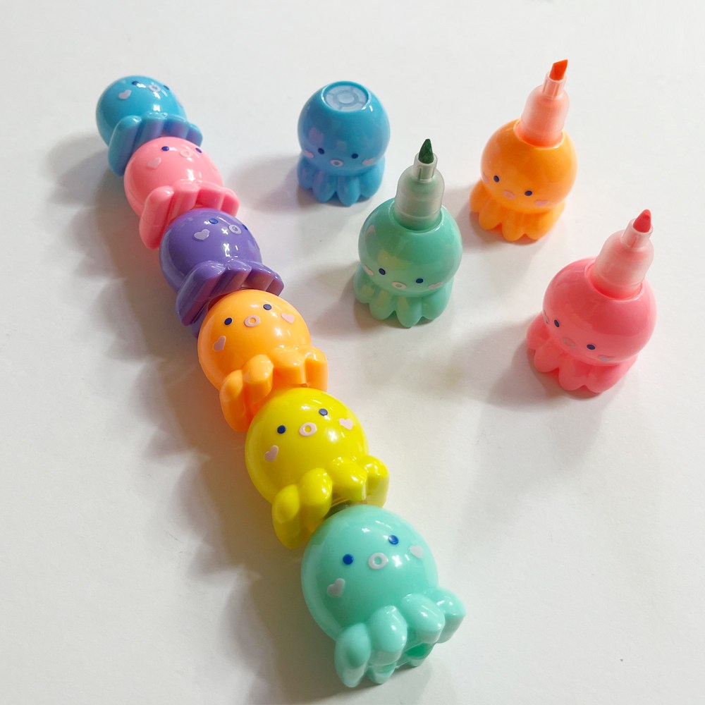 곰돌이 하리보 문어 하트 줄줄이 형광펜 5색, 10개, 문어 24,000원