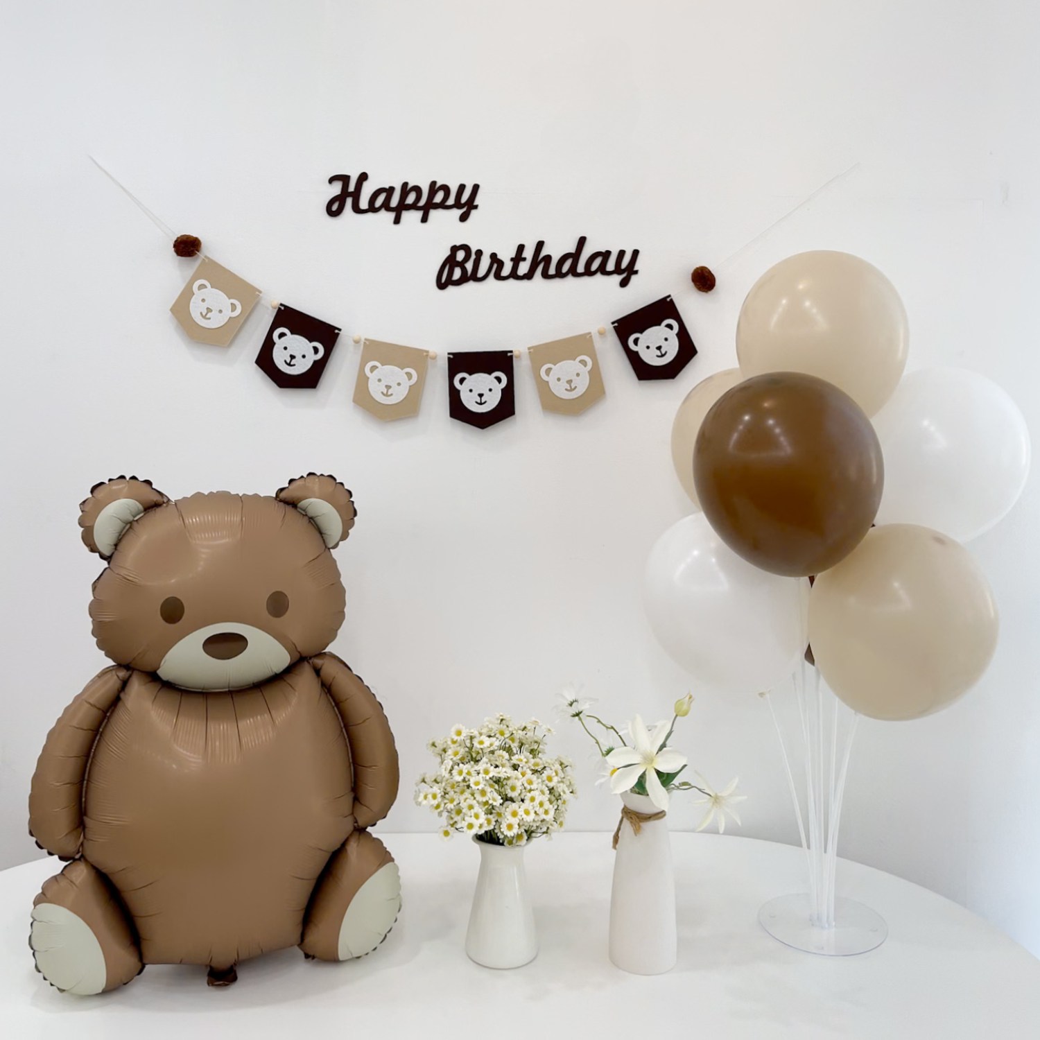 쏙쏙마켓 브라운 곰돌이 곰인형 생일풍선 가랜드 세트, 1개, 곰인형 생일풍선세트+숫자9 14,900원