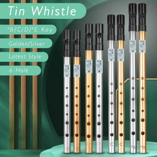 고품질 악기 아일랜드 페니 휘슬 Tin Whistle Triditional Musical 6 홀 초보자를위한 C/D/bE/bB 키 학생 19,700원