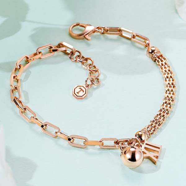 골드앤 14K 로마 하프볼 체인 팔찌 언발란스 체인 할로우 금 팔찌 2,492,500원