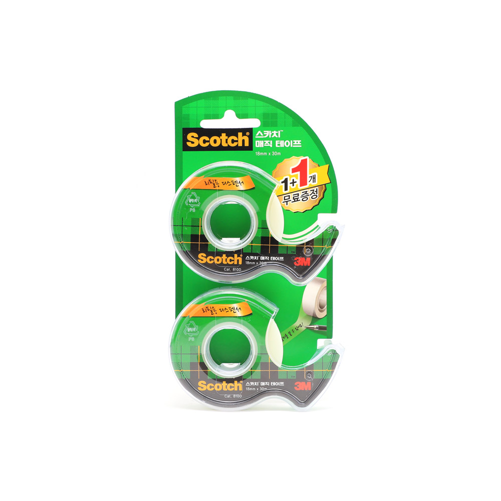 3M 스카치 매직테이프 양면디스펜서 810D 1+1 18mm/30m 2,810원