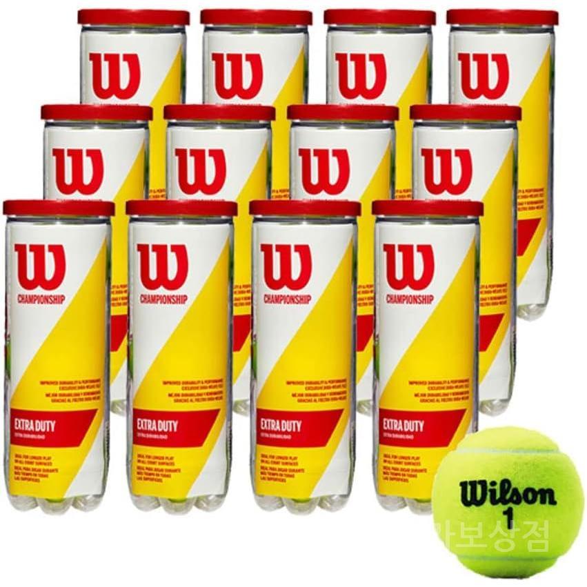 윌슨 경식 테니스볼 챔피언십 엑스트라 듀티 1박스 12캔 36구 I.T.F 공인 공 86,000원