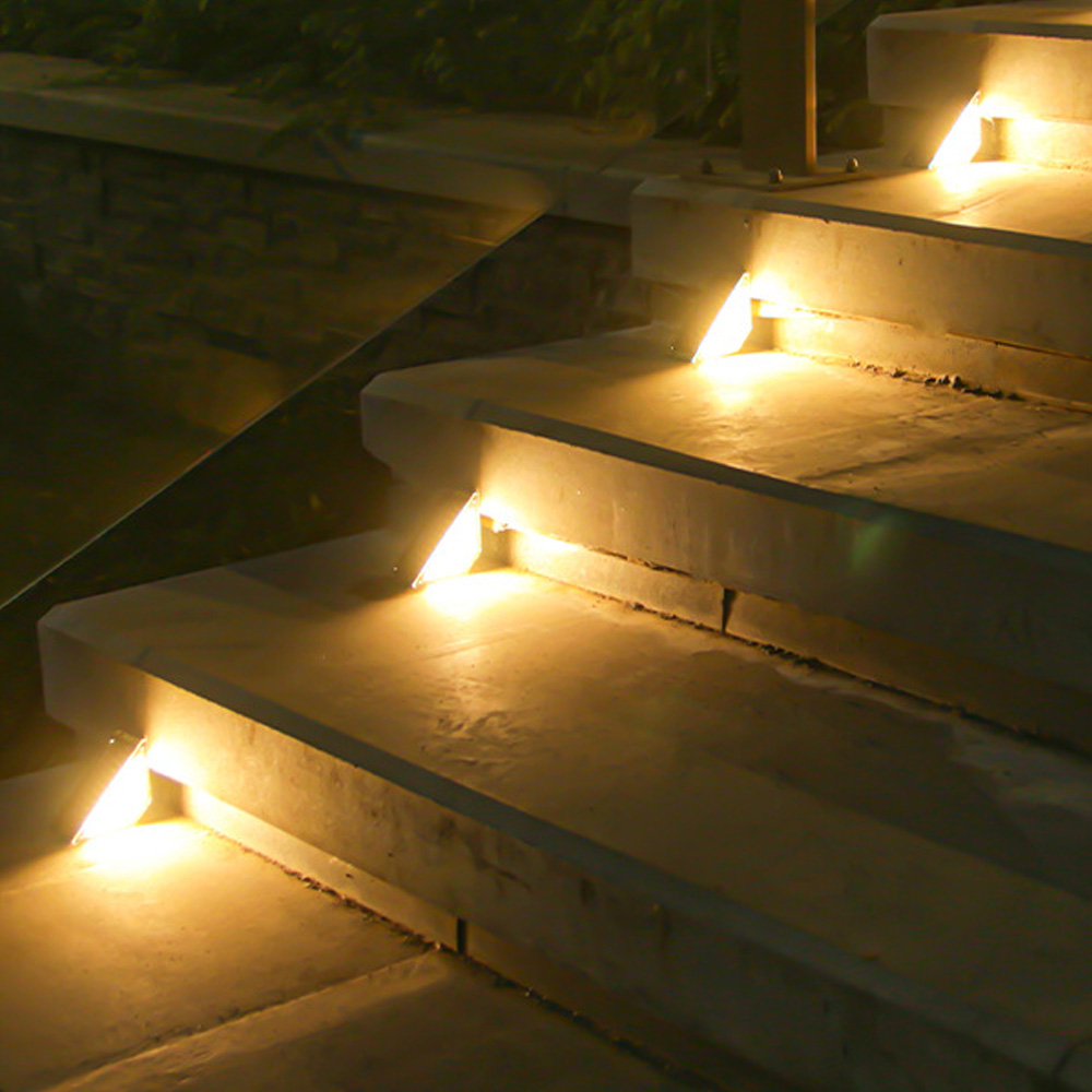 HK.sell 파노 태양광 LED 야외 정원 계단 엣지등 4개 1세트, 황색등 21,700원