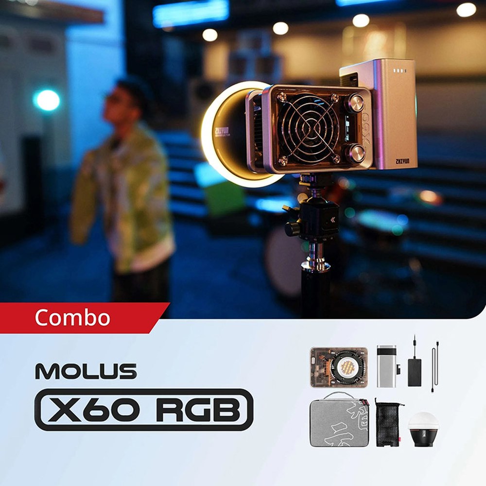 ZHIYUN MOLUS LED 포켓 조명 휴대용 야외 필 램프 사진 X60 X60RGB RGB 60W COB 비디오 라이트 676,300원