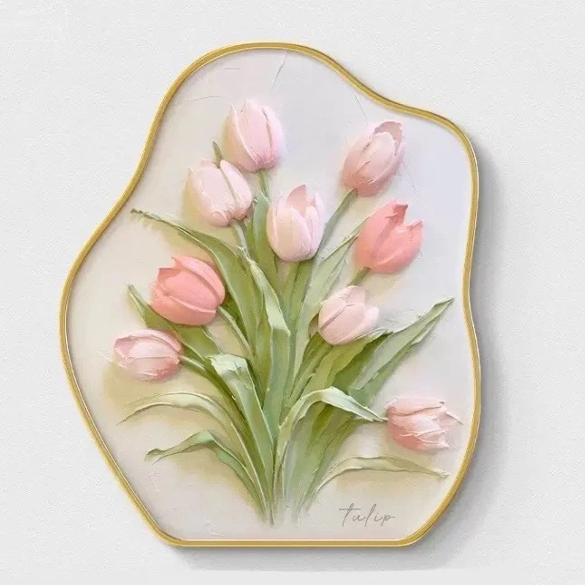 입체 튤립 오브제 장식화 북유럽 거실 현관 인테리어 소품 액자 집들이 선물, golden 9,000원