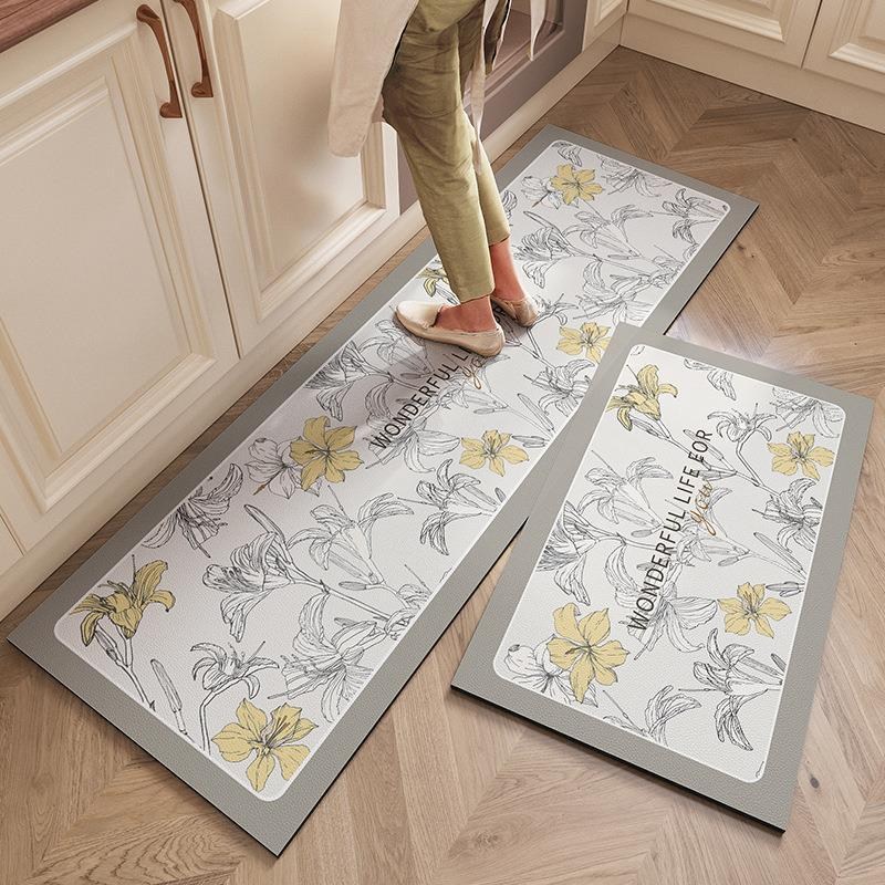 락톡마켓 감성 플라워 규조토 발매트 2종 세트 주방 욕실 롱발매트 40x120cm+40x60cm, 목련 블룸, 1세트 13,900원