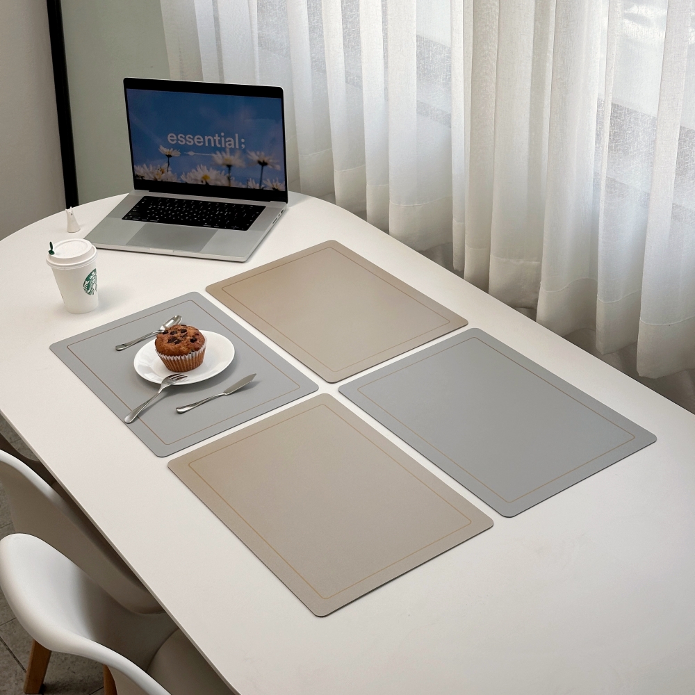 브리뷰 리네아 양면 식탁매트, 로얄골드 + 그레이, 43 x 30 cm, 4개 10,990원