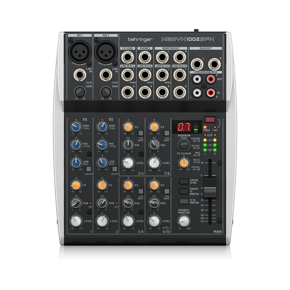 베링거 XENYX 1002 SFX USB 아날로그 10채널 믹서 클락테크닉 이펙터 내장 215,000원