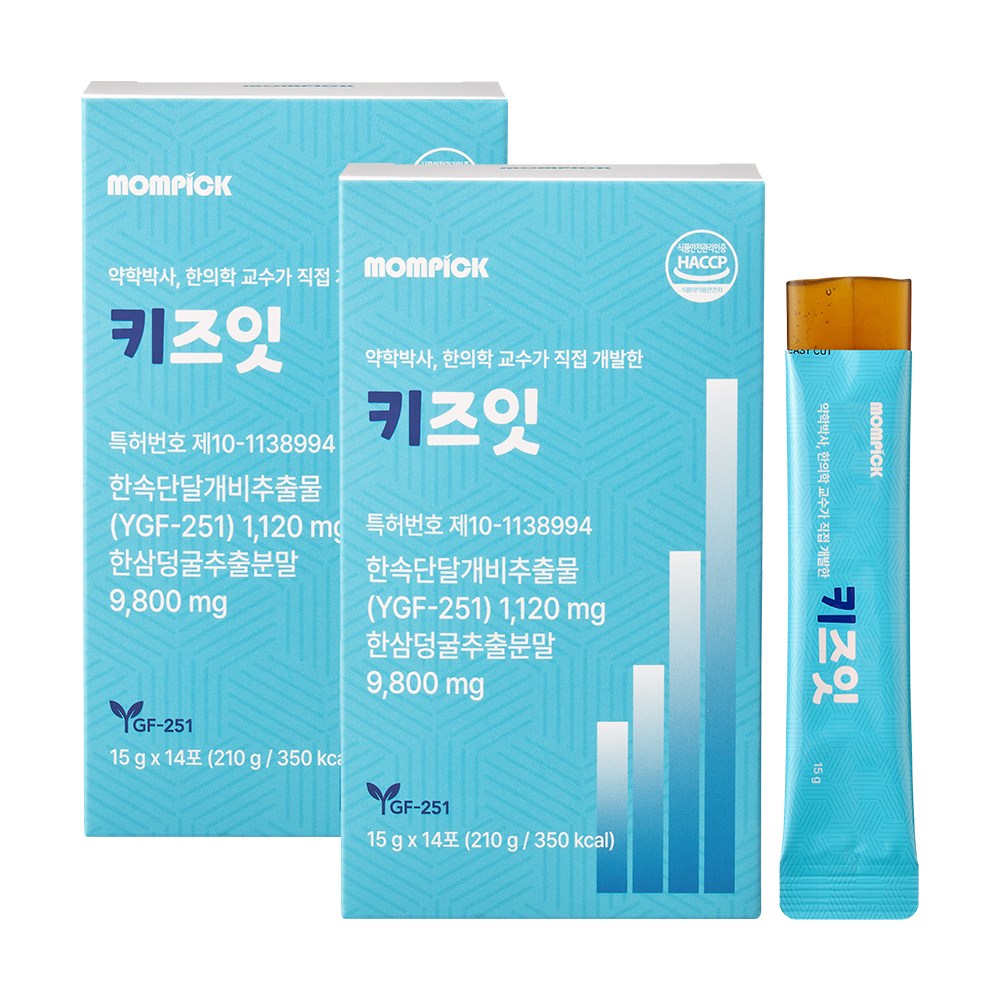 맘픽 키즈잇 한삼덩굴 환삼덩굴 추출분말 율초 식약청 HACCP 인증 젤리 스틱, 2세트, 14회분 54,000원