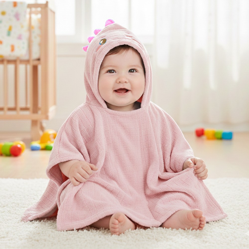 수수베베 다이노 아기 판초 후드 타올, 핑크, 1개 17,900원