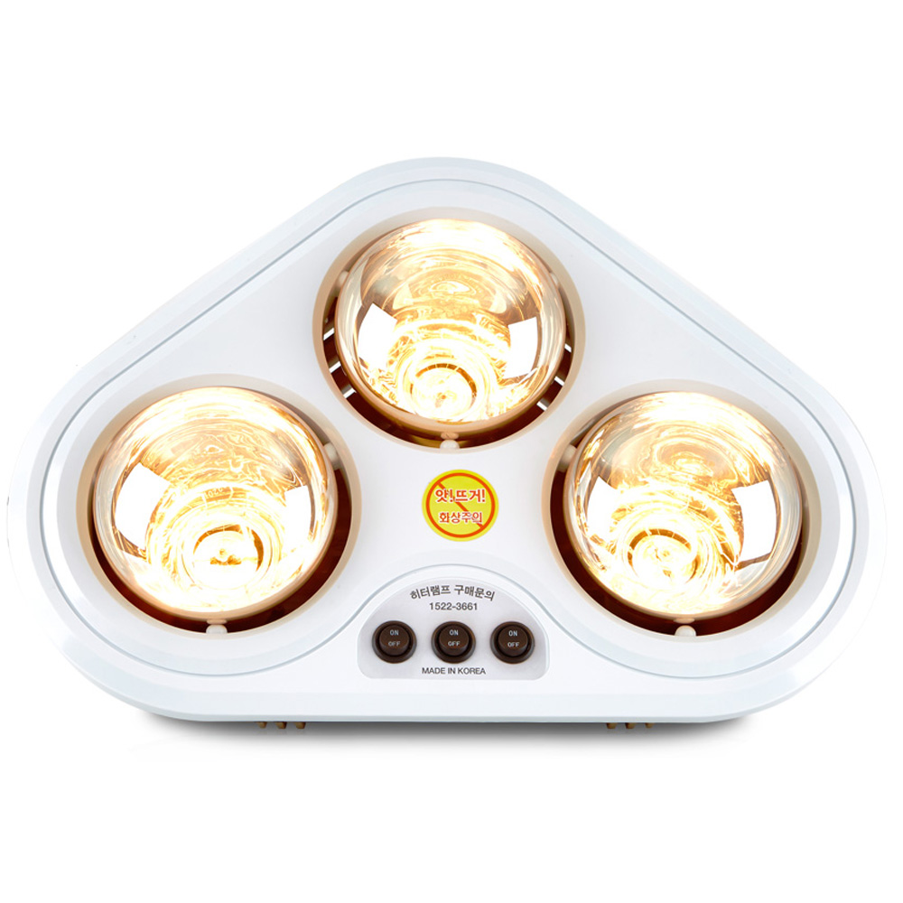 [TenTenPlus] TV홈쇼핑 시즌히트 욕실 난방 2구 3구 / 1초 발열 국내제작 대동해모로 발열난방기 욕실난방기 욕실히터/ 초절전형 실내 히터 / 생활방수 IPX7등급 램프 119,000원