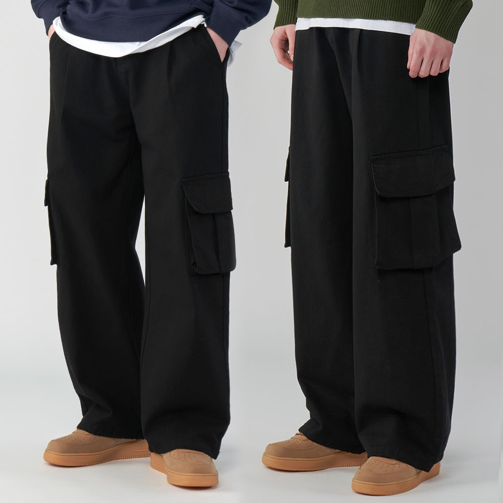 팀스핏(품질보증) 남녀공용 빅사이즈 와이드핏 빅포켓 밴딩 카고 팬츠 38,900원