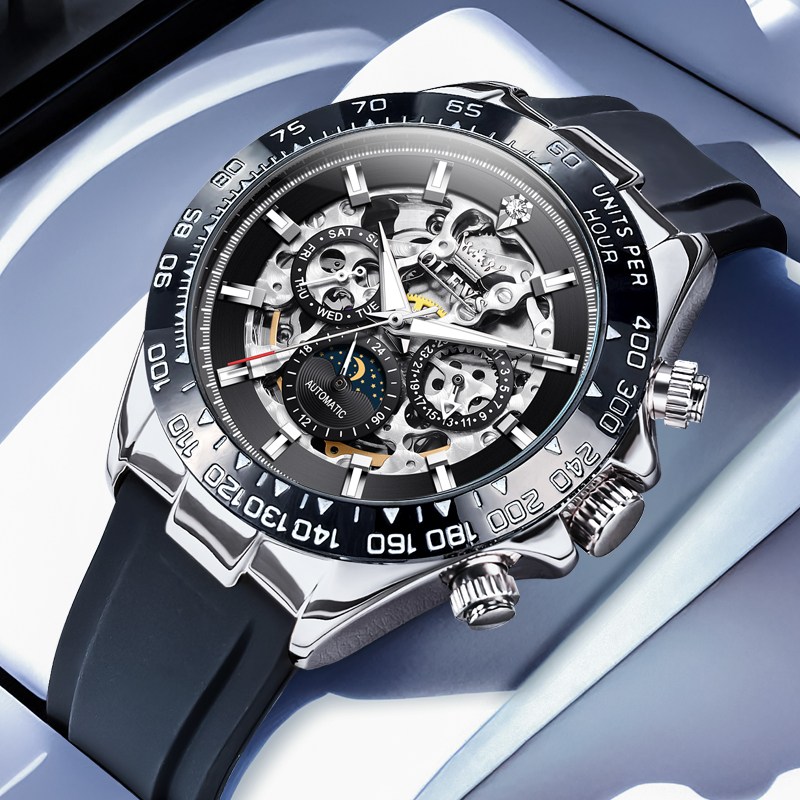 OLEVS 남성 시계 정품 자동 기계식 오토매틱 럭셔리 명품 워터프루프 야광 투조 실리카겔 남성시계 114,500원