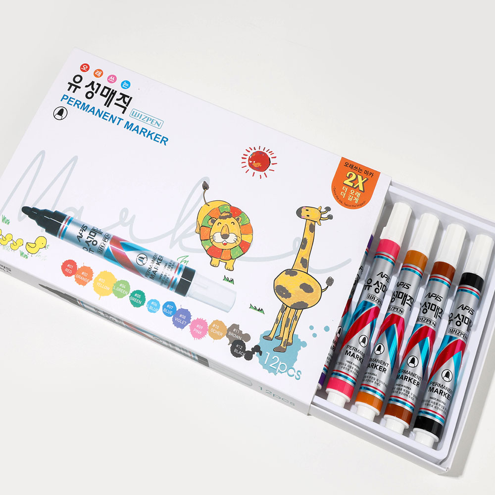 아피스 오래쓰는 유성매직, 혼합색상 타사 2배 이상 필기거리, 선명한 색상 6,970원