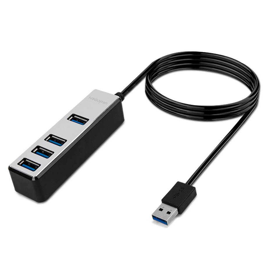 유니콘 4포트 케이블 1.8m 무전원 USB 3.1 허브 LH-4500A, 블랙, 1개 14,300원