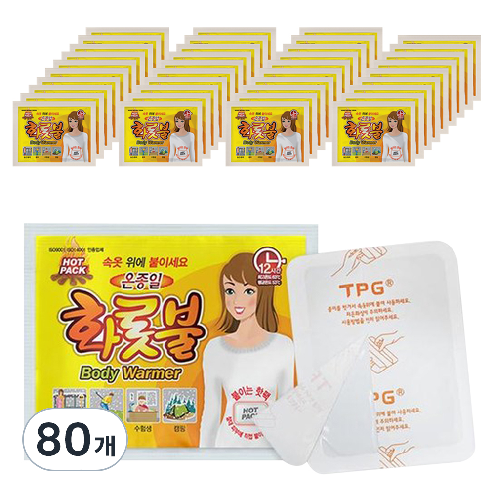 온종일화롯불 파스형 국내생산 핫팩 40g, 80개 20,620원