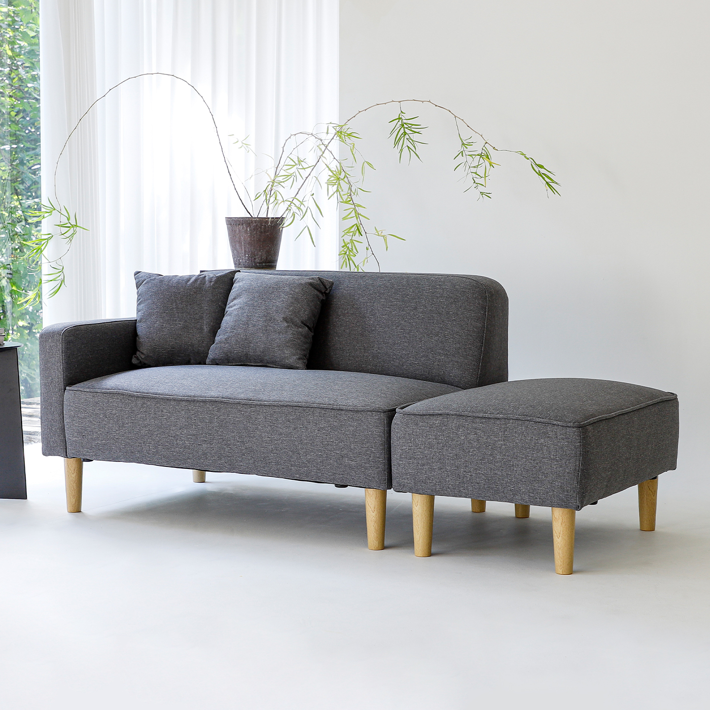 아이와비 투게더 패브릭 2인용 소파 + 스툴 세트 162,050원