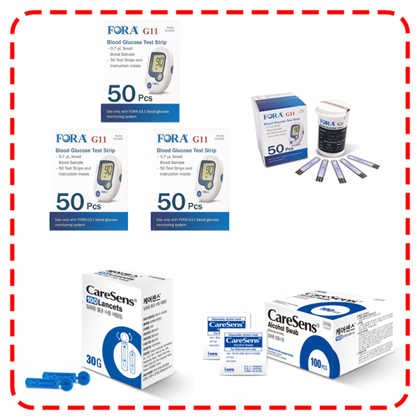 (FDA 승인) 유진포라 혈당시험지 혈당검사지스트립 200매+솜200매+침200매 세트 SW 60,000원