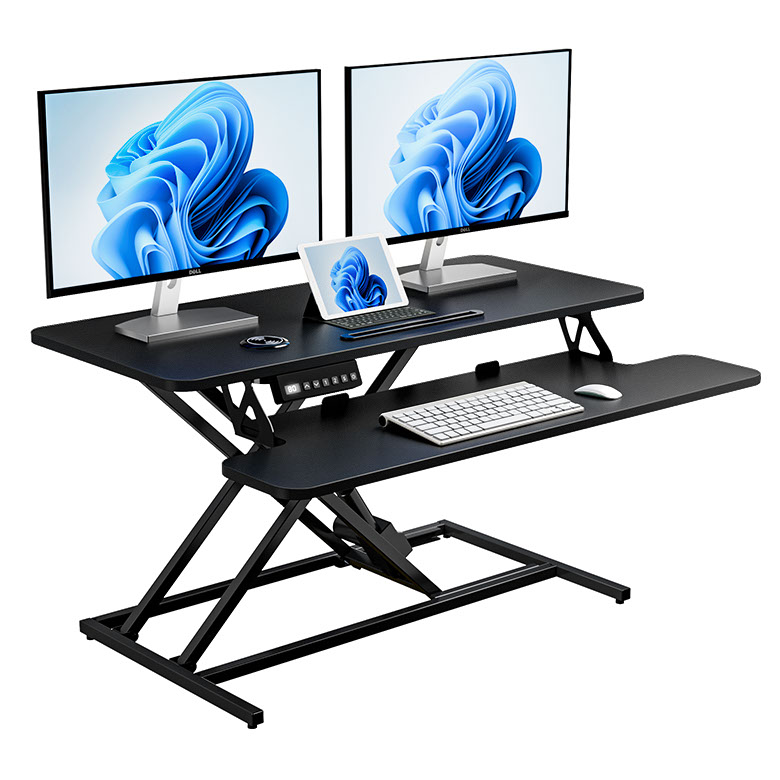 Ergomaker 전동식 스탠딩 데스크 모니터높낮이 조절 받침대 모션데스크 무선 충전 가능 91*64cm, 블랙 149,990원