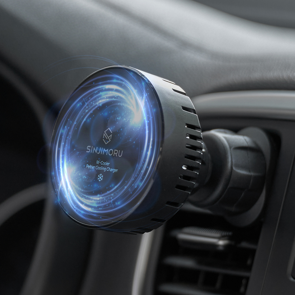신지모루 맥세이프 냉각쿨링 펠티어 소자 M 쿨러 차량용 고속 무선충전 거치대, 블랙, M-Cooler 31,900원