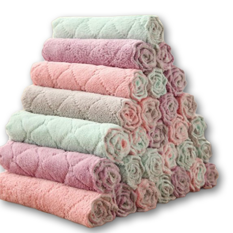 [수이비] 요술행주극세사 다용도 만능 주방 행주 타올 5개입, 민트+그레이, 1세트 5,300원