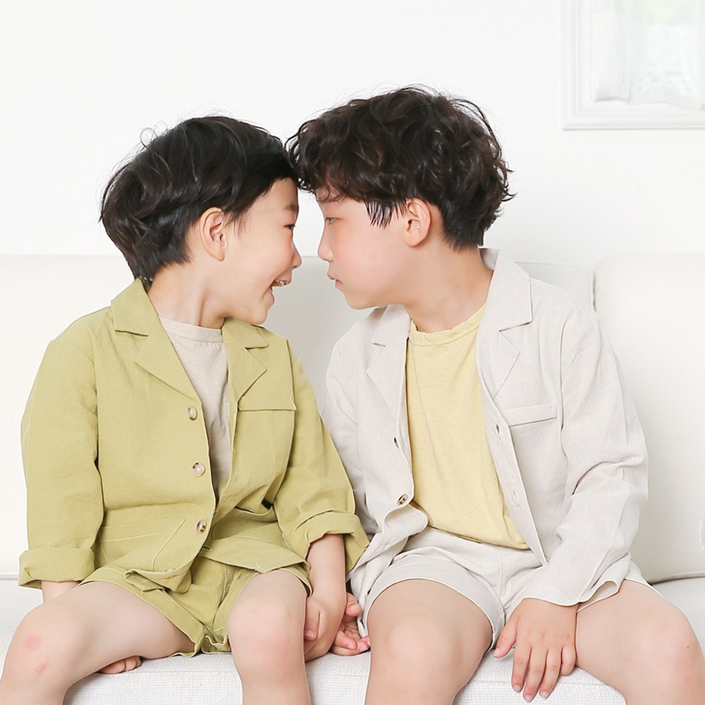 미쏘아 여름 린넨 상하세트 아동정장 주니어 아기 남아 돌복 39,900원