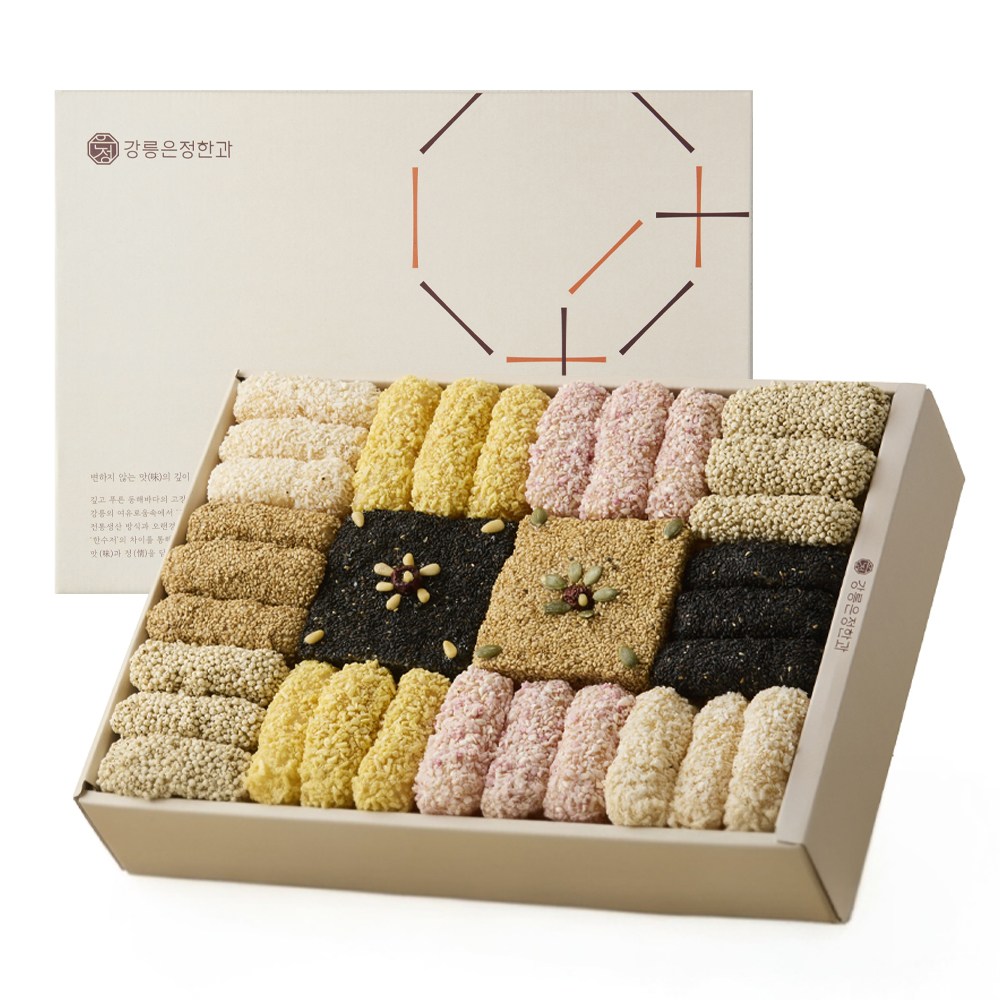 강릉은정한과 해당화 3단 선물세트(실크보자기 포장) 유과 한과 전통 수제 명절선물 답례품 설날 추석선물 상견례 부모님선물, 1kg, 1세트 64,050원