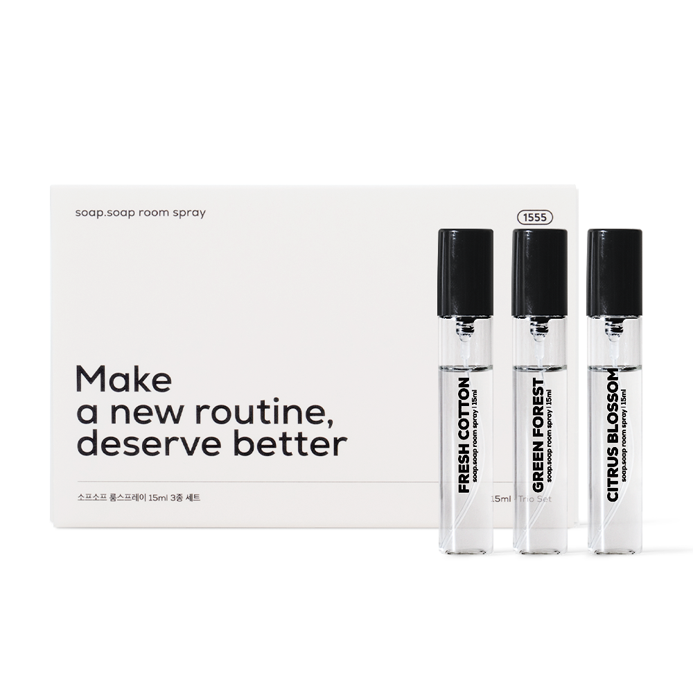 1555 소프소프 섬유향수 휴대용 룸 스프레이 3종세트, 1세트, 15ml 15,500원
