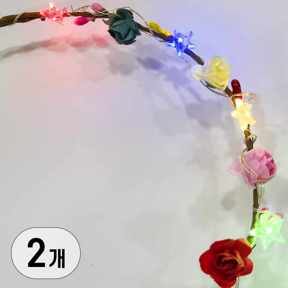 LED 건전지타입 무선 휴대용 인테리어 캠핑 줄 조명 전구 와이어별, 2개, 20구 칼라 9,600원