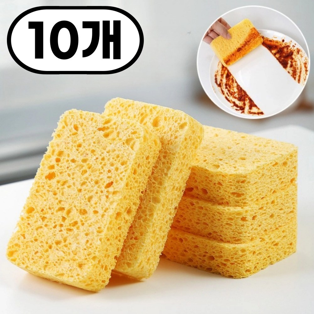 허니부 무흠집 펄프 주방 수세미 스펀지, 10개, 1세트 9,900원