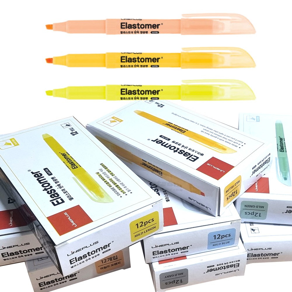 라인프러스 단색 탄력 형광펜 엘라스토머(24자루), 마일드옐로루, 1개 8,300원
