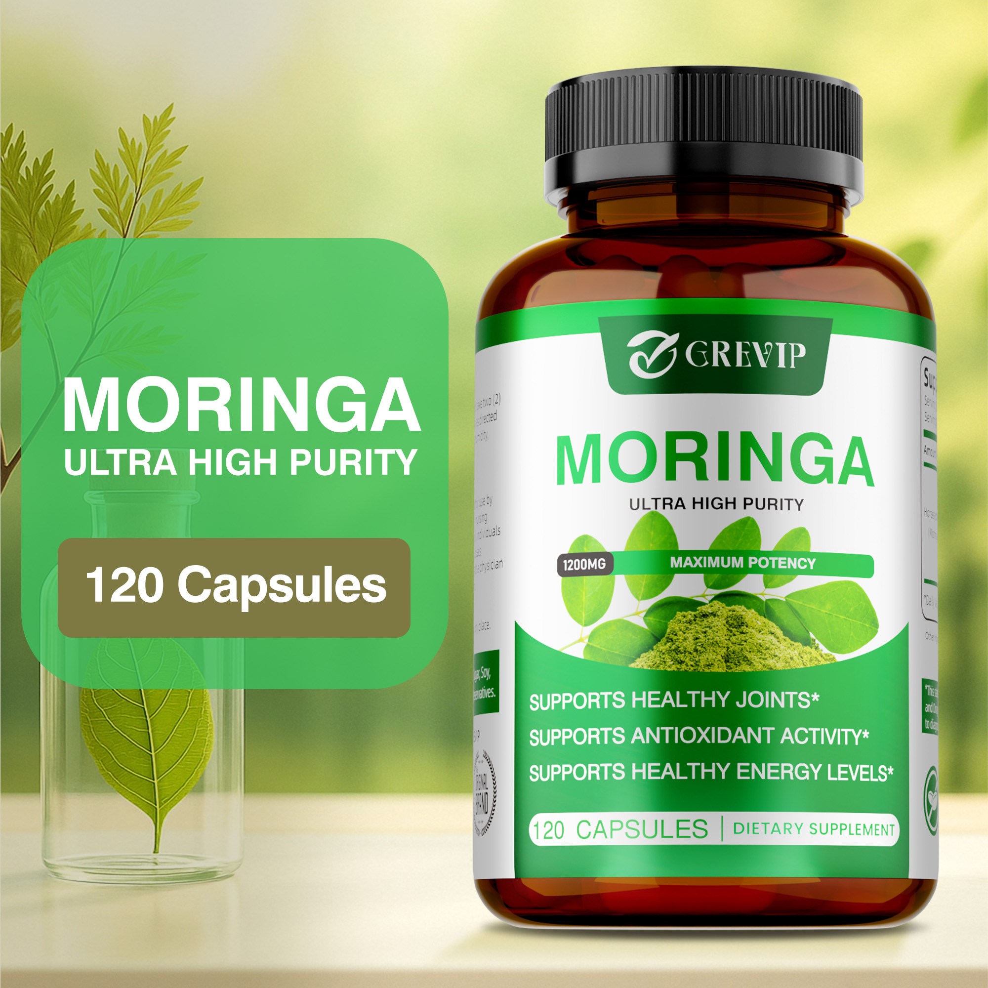 모링가 - 항산화 성분이 풍부한 녹색 슈퍼푸드, 모발 및 피부 건강, 관절 건강, 소화 건강에 도움, 3개, 120정 65,960원