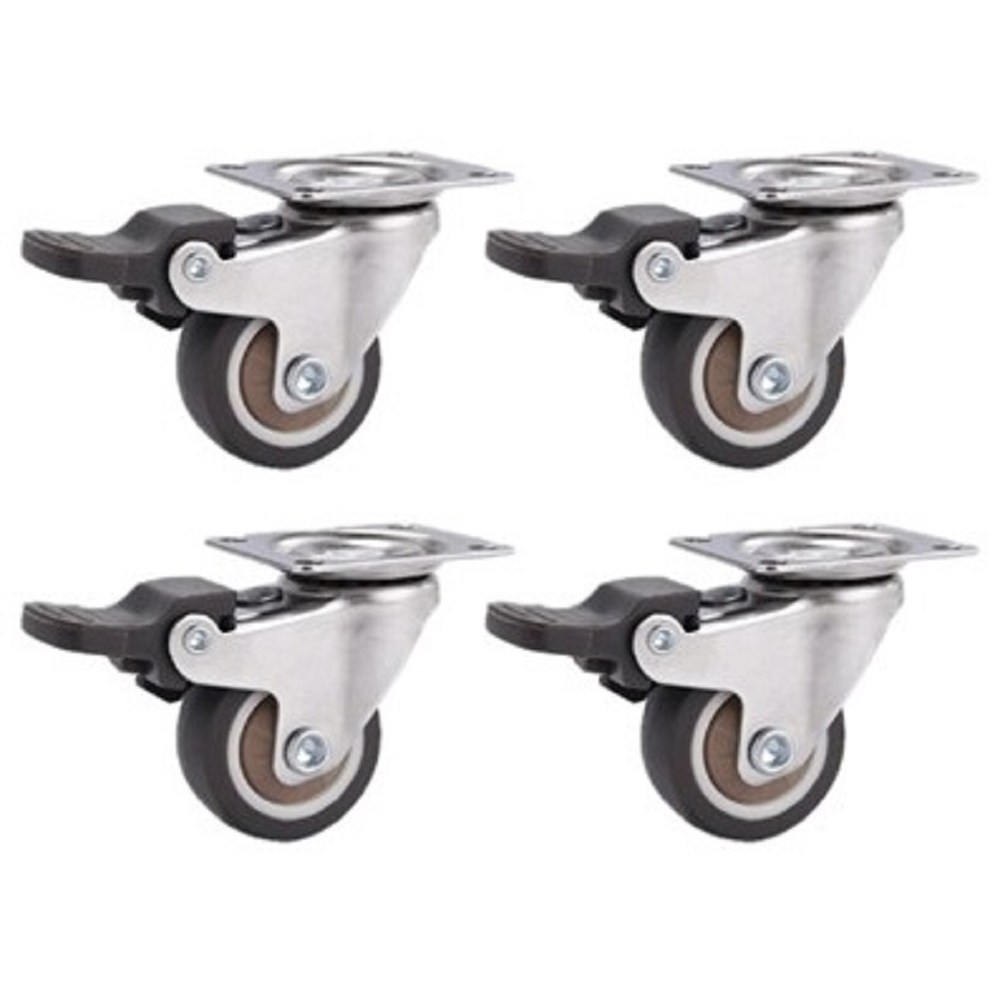 1인치 1.5인치 가구바퀴 무소음 브레이크형 캐스터 고무재질, 2세트 23,100원