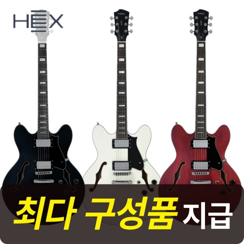 [최다구성품지급] 헥스 Q300 / 세미할로우 바디 / 입문용 일렉 기타, BK(블랙), 1개 449,000원
