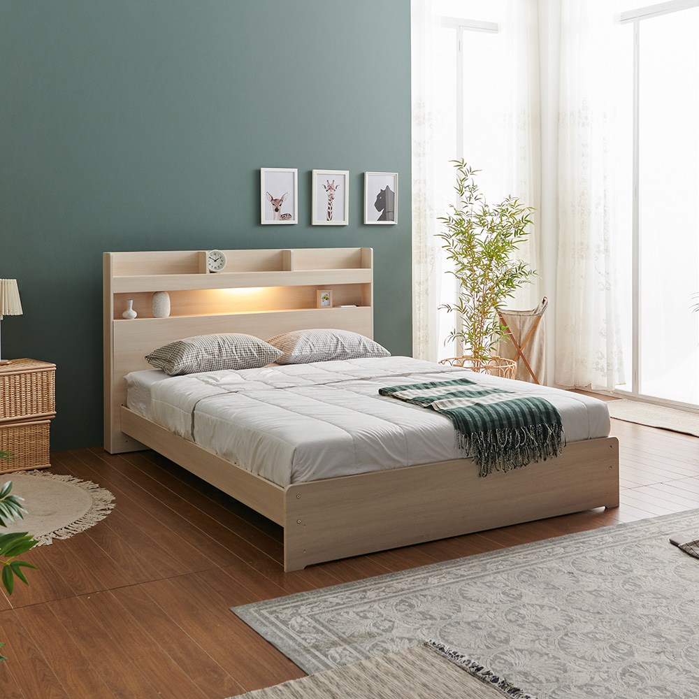 크렌시아 라피스 LED 일반형 슈퍼싱글 침대프레임 SS (매트제외), 메이플 124,000원