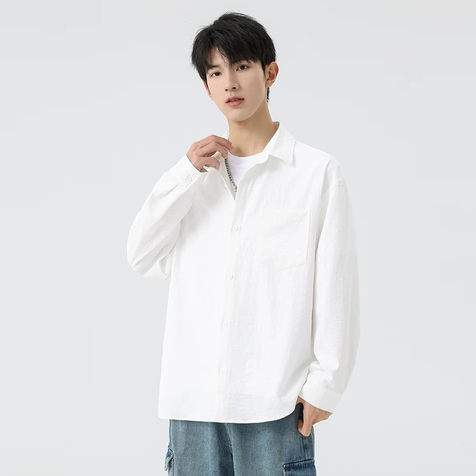 IEDUOS남성 데일리 루즈핏 캐주얼 긴팔 셔츠 남성 편안한 속박감 없는 비즈니스 셔츠 20,350원