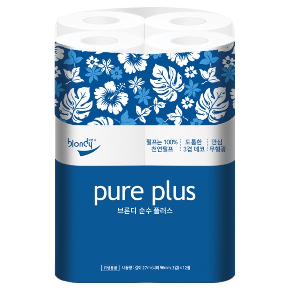브론디 순수플러스 천연펄프 3겹 고급롤화장지 6,360원