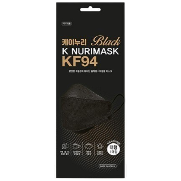 케이누리 KF94 블랙 마스크 대형 100매, 1개, 100매입 22,500원