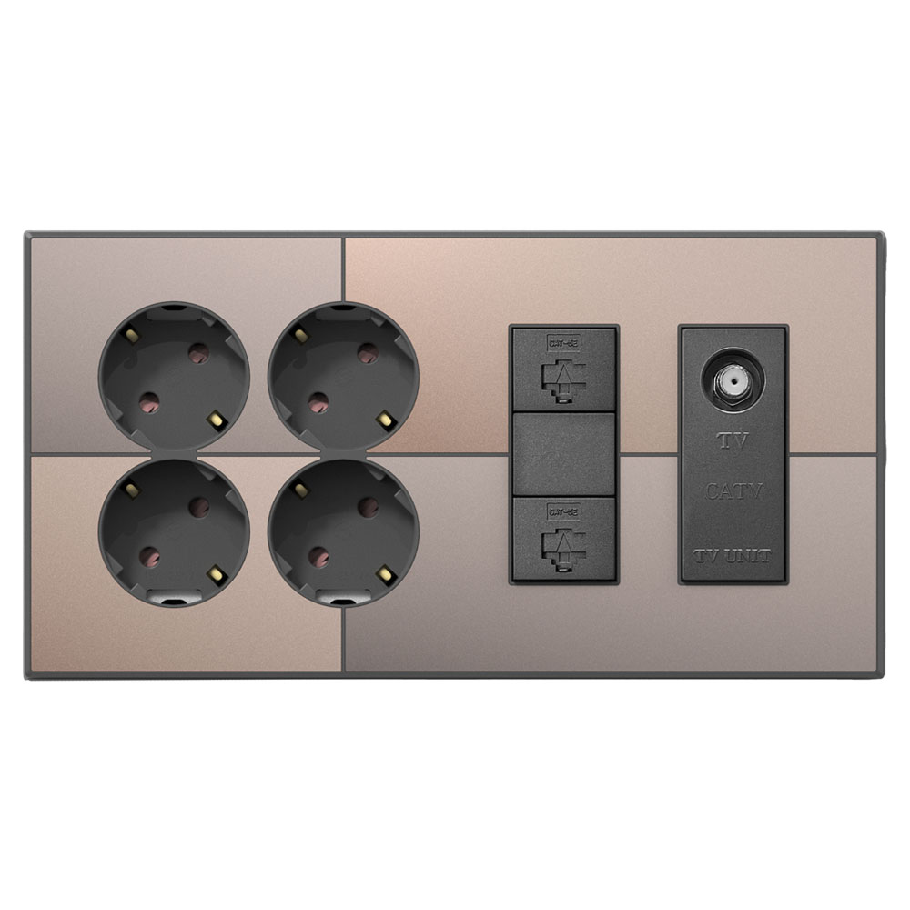 틸인스 갤러리 베이지골드 통합수구 콘센트 4구 + RJ45 2구 + CATV 유니트 2방 베이지골드 + 다크그레이 46,400원