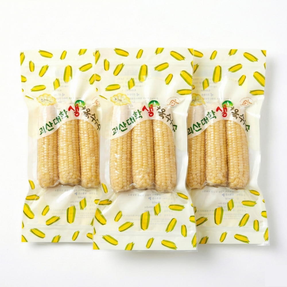 [국산 산지직송] 쫀득쫀득 삶은 냉동 대학 찰옥수수, 5세트, 3개입 23,800원