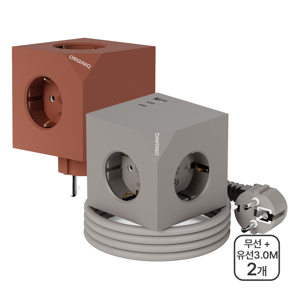 오리지니크 고속충전 고용량 멀티어댑터 USB 무선+유선(3.0m) 멀티탭 2개 세트 118,400원
