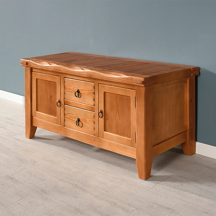 [마루엔개비] 우리목 양문수납 2거실장 소나무원목 TV대 927,000원