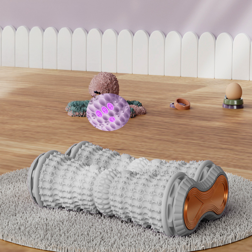 유니케이 발바닥 지압 풋롤러 마사지 종아리 안마기 17.4cm, 더블롤러 그레이, 1개 10,800원