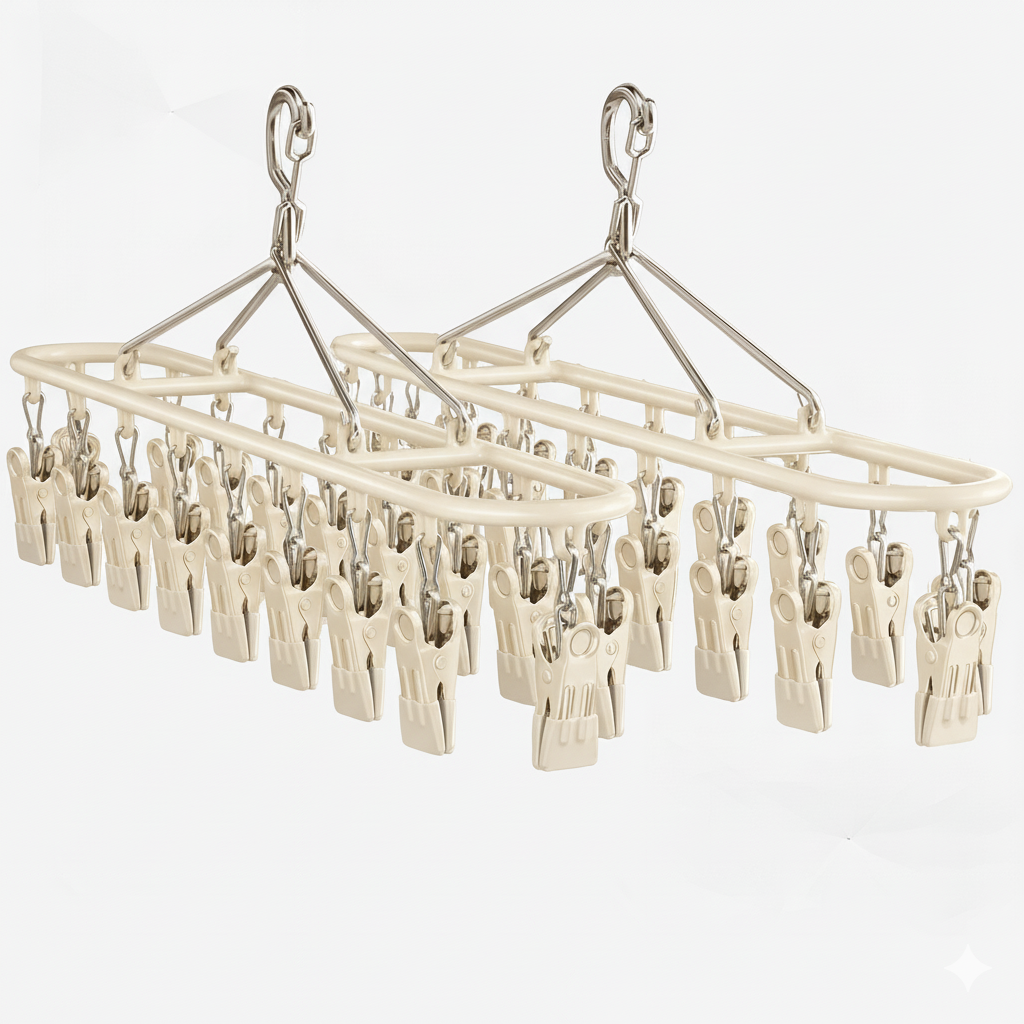 1+1 스텐 양말 건조대 속옷 옷걸이 집게 건조대 20클립 12,920원