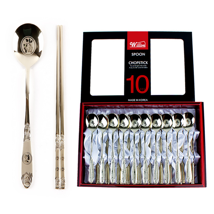 윌리브 국산 304스텐 복 티타늄 수저세트, 혼합색상, 숟가락 10p + 젓가락 10p + 케이스, 1세트 75,310원