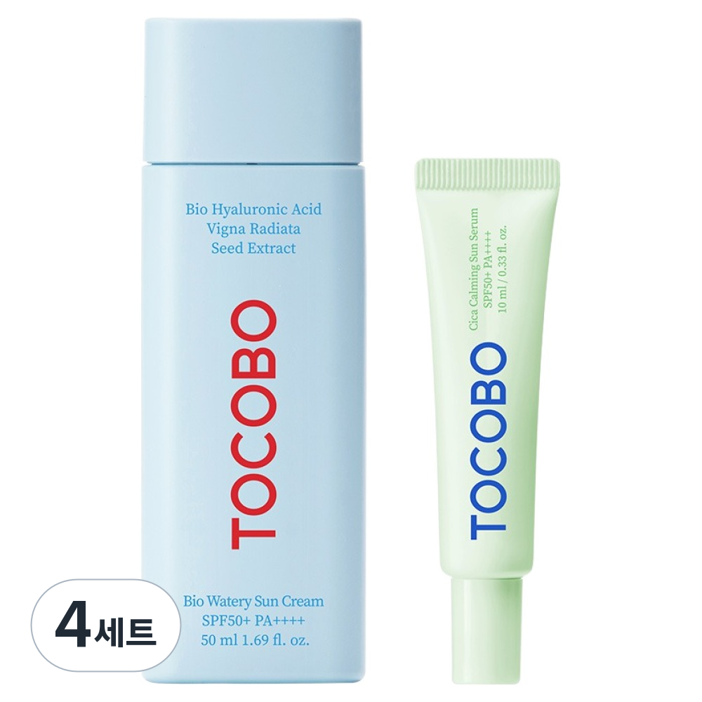 토코보 바이오 워터리 선크림 50ml + 시카 카밍 선세럼 10ml SPF50+ PA++++ 세트, 4세트 80,000원
