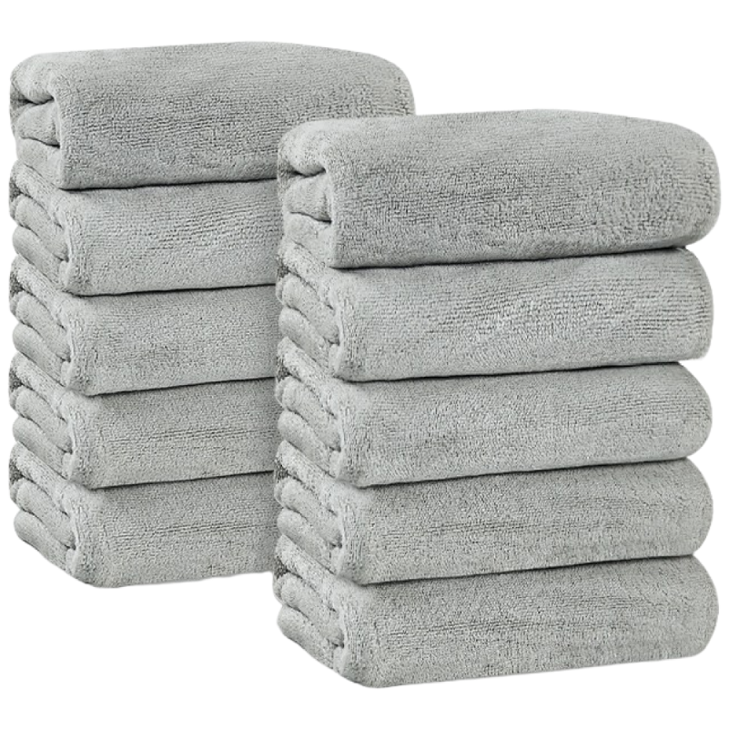 LUNOO 프리미엄 300수 면사 수건 오코텍스 인증을 받은 호텔 수건 무형광 세면 타올 집들이 선물 타월 수건 10장, 연그레이, 10개 30,200원